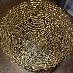 Gold decorative storage bowl, vintage, chain link, from consignment shop